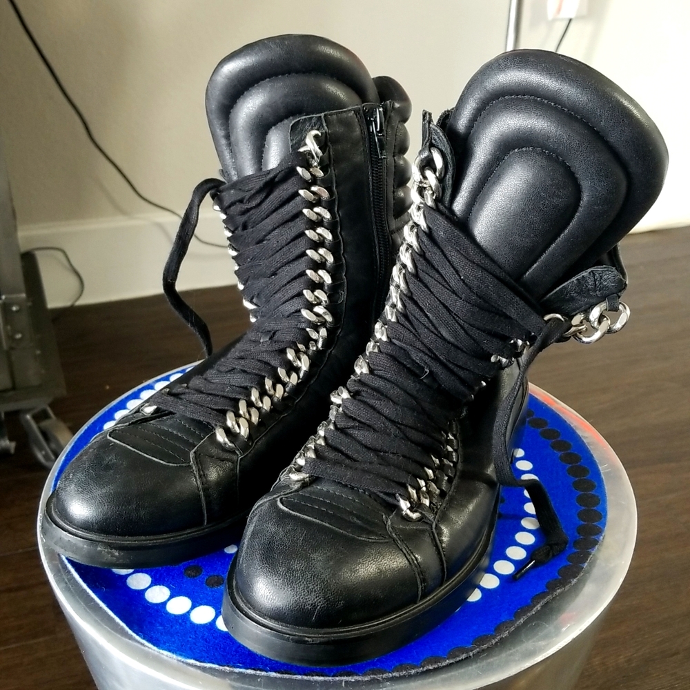 Lust for Life Oasis Black Moto Combat Boots Size 8.5